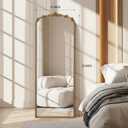 Besdomus Full Length Gold Mirror: 21''x56'' Baroque Floor Long Body Mirror