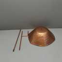 Sunnydaze Hammered Copper Bird Bath for Outside with Stake - UV-Resistant Finish - 34.25" H