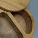 Bamboo Jar, Salt and Spices Storage Containers, Small Salt Box With Magnetic Lock Double grid