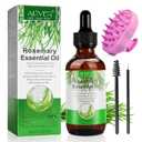 Rosemary Oil for Hair Growth 2.02 Fl Oz with Scalp Massager, Pure Rosemary Essential Oil for Eyelashs, Eyebrows, Face, Skin Care, Body Massage, Nourishes The Scalp, Improve Blood Circulation
