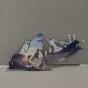 Blulu Mountain Wall Art Decor Metal Mountain Art 15.75 Inch Small Nature Forest Wall Decor Rustic Summit Accent Decoration for Bedroom Garden Home Living Room Outdoor Office