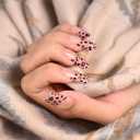 6 x Semi Cured Gel Nail Strips|Works with Any UV/LED Lamps|20 Pcs Gel Nail Stickers|Long-Lasting Two Weeks and Easy to Apply & Remove|Leopard Print