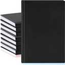Henoyso 6 Pcs A5 Blank Notebooks Journals Bulk 100 Sheets/200 Pages Unlined Craft Notebooks Kraft Sketchbooks Hardcover for Writing Drawing for Gifts Students School Office, 8.3 x 5.7 in (Black)