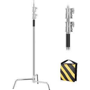 C Stand, Photography Light Stand - Heavy Duty C-Stand with 10.8ft Stainless Steel Pole, 45 lbs Load Capacity for Studio Softbox, Monolight, Reflector