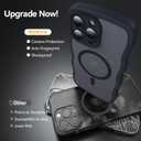 for iPhone 16 Pro Max Case with MagSafe, Upgraded [Full Camera Protection] [Fit for MagSafe] [Mil-Grade Drop] Cute Wave Translucent Non-Slip Phone Case for iPhone 16 Pro Max 6.9",Black