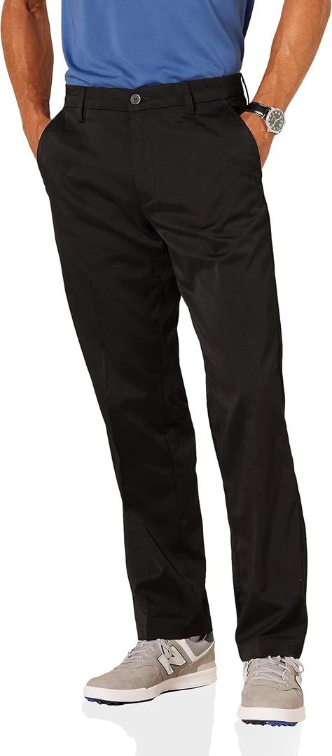 Amazon Essentials Men's Classic-Fit Stretch Golf Pant (28W x 28L, Black)