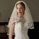 2 Tier Wedding Veil Bachelorette Party Veil With Comb Short Veils for Brides Veils for Women Wedding