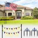 ZMTECH 10 FT 2 Packs Flag Pole in Ground,Extra Thick Flag Pole Kit for Yard,Windproof Ground Flag Poles for Outside House Residential or Commercial