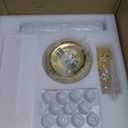 Aipsun Low Profile Modern Crystal Chandelier Ceiling Fans with Lights and Remote, 3000K-6500K Smart Bladeless LED Fan Light, 26" Gold Modern Ceiling Fans with Lights for Bedroom