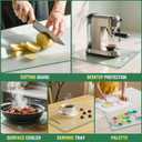 3 Size Tempered Glass Cutting Boards for Kitchen Counter, FUOAUYK Dishwasher Safe Glass Cutting Board Non Toxic with Handle, Non-Slip Rubber Feet, Heat & Scratch Resistant(8x12", 10x14", 12x16")
