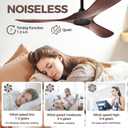 Obabala 52 Inch Ceiling Fan Without Lights, Walnut Finish | Outdoor Ceiling Fan with Remote, 6-Speed Adjustable Reversible DC Motor for Patio & Living Room