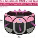 Playpen for Small Dogs Cats Crate: Puppy Play Pen Indoor Outdoor Foldable Potable Exercise Cage Pop up Kennel for Guinea Pig Rabbits Hamster Travel with Carrying Case & Food Bowl (Pink, M, 1)