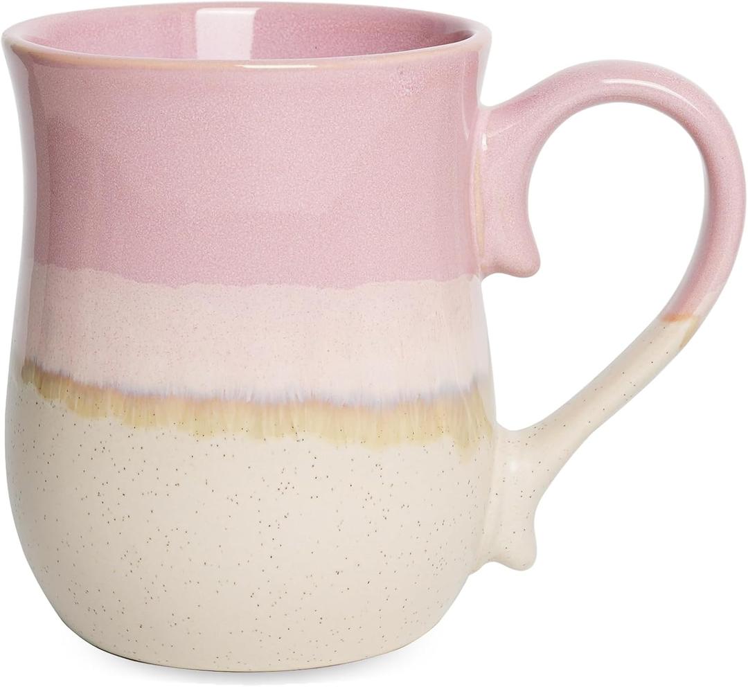 Bosmarlin Large Ceramic Coffee Mug, 20 Oz, Big Tea Cup for Office and Home, Dishwasher and Microwave Safe (Pink, 20 Oz)
