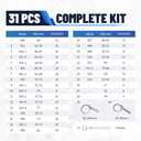 31pcs Oil Filter Wrench Set 1/2" Drive Oil Filter Removal Tool Kit Oil Filter Type Wrench Socket Removal Tool Set Oil Filter Socket Set