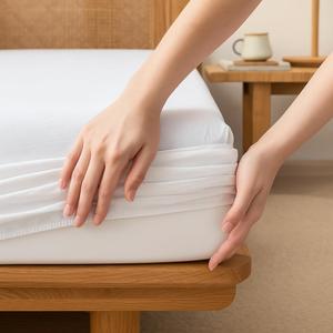 Jersey Knit Microfiber Fitted Sheet Three Quarter 48"x80", Soft Stretchy Bottom Sheet, Deep Pocket Up to 15", Wrinkle Free, Breathable Bed Sheet, Ultra Soft Fitted Bed Sheet, White