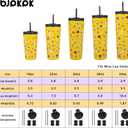 BJPKPK 22oz Insulated Tumbler With lid And Straw Stainless Steel Tumblers Travel Coffee Mug Reusable Thermal Cup,Hawaii Fruits Yellow