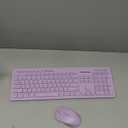 seenda Wireless Keyboard and Mouse Combo, 2.4GHz Cordless Quiet Keyboard Mouse with USB Receiver, Full Size Cute Purple Combo, Compatible for Windows Laptop Computer Desktop PC, Purple