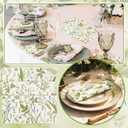 6 x Frienda 12 Pcs Wildflower Cocktail Coaster 6'' x 6" Spring Floral Reusable Fabric Coaster Washable Square Dinner Towel for Drink Coffee Bridal Shower Bachelorette Party Decoration