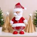 QLEKEY Christmas Santa Red & White Singing & Dancing Santa Claus Festive Home Holiday Decoration for Home, Table, Shelf