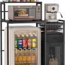 Coffee Bar Cabinet for Home, Spacious Coffee Stand Station with Pod Drawer Holder, Bakers Rack with Storage, Perfect for Kitchen Corner Living Room, Black