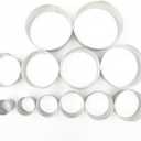 12 Piece Plain Round Pastry/Cookie Cutter Set Heavy Duty Commercial Grade 18/8 304 Stainless Steel - Metal Marked Size Perfect For Cooking Enthusiast
