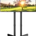Perlegear Rolling TV Stand, Mobile TV Stand with Wheels for 32-75 inch TVs, Height Adjustable Mobile TV Cart with -15 to +5 Tilt, Rolling Cart for 4K TV Max VESA 400x400mm up to 88lbs, PGTVMC14
