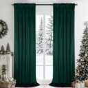 SimpleHome Dark Green Velvet Curtains 96 Inches for Living Room,Rod Pocket Luxury Blackout Velvet Curtains Thermal Insulated 2 Panels Room Darkening Drapes,W40 x L96