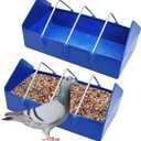 Hamiledyi 2 Pack Pigeon Feeder, Bird Dispenser Slot Container, Thick Durable Slot Container Feeding, Removable Steel Wire Partition for Pigeons Quails Birds Chicks Ducklings(Length: 8")