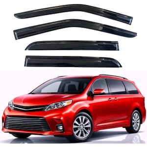 KPY Rain Guards Fit for 2011-2020 Toyota Sienna, Out-Channel Window Visors Vent Wind Deflectors 4PC, Car Accessories for 11-20 Sienna