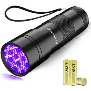 Black Light UV Flashlight,Vansky Blacklight 12 LED Urine Detector For Dog/Cat/Pet Urine & Dry Stains and Bed Bug On Carpets/Rugs/Floor,Matching with Pet Odor Eliminator