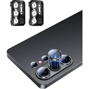 4 x letosan for Samsung Galaxy S26 Ultra Camera Lens Protector, 2 Sets Individual Lens Protectors, Ultra Thin 9H Tempered Glass Accessories with Aluminum Edging, Case Friendly, Black