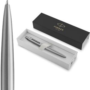 Parker Jotter XL Monochrome Collection, Stainless Steel, Medium Point, Ballpoint Pen with Blue Ink, Silver - Smooth Writing, Signature Design, Stationary, Desk Essentials (Grey)