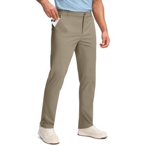 Obla Men's Golf Pants - 30"/32"/34" Slim Fit Stretch Lightweight with 5 Pockets Casual Travel Dress Work Pants for Men (Brown)