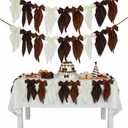 Boao 2 Pcs Brown Bow Garland Banner 6.5ft Pre Strung Satin Ribbon Hanging Garland for First Birthday Decorations Wedding Baby Shower DIY Craft Holiday Winter Decorations
