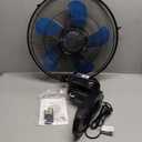18 Inch Wall Mount Fan with Remote Control Wall Mounted Oscillating Fan with 3 Speed Settings, Adjustable Tilt and Timing for Bedroom 18in Metal Fans Blade Blue 1 Pack