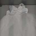 Flower Girl Dress Satin Tulle Crew Neck Girl's Elegant Pearls Wedding Party Dresses Long with Bowknot, Size 14