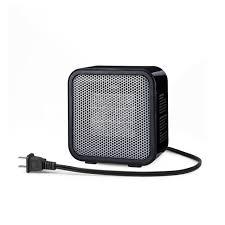 Amazon Basics Ceramic Portable Mini Space Heater for Office Desk, Indoor Use, Fast Heating, Energy Efficient, 500W, With Tip-Over Protection, Lightweight 1.4 lbs, Black, 5.87"D x 3.15"W x 5.95"H