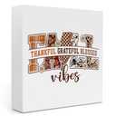 Fall Vibes Fall Decorations Wooden Box Sign Rustic Autumn Decorations for Office Bedroom Dining Room Halloween Thanksgiving