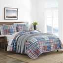 Nautica - King Size Quilt Set, All Season Cotton Home Bedding, Lightweight & Reversible (Raeford Blue, King)
