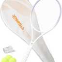 MBFISH Tennis Racket - Super Value Set with Pre-Strung, Comfortable Handle, 27'' Tennis Racquet for Adults, Natural Series Includes 3 Tennis Balls, 2 Overgrips and 1 Tennis Bag