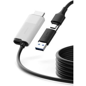 Hagibis USB3.0 Video Capture Card with 100W PD, HDMI to USB A/USB C Capture Cable 1080P@60fps YUY2 MJPEG MS2130 for Quest 3 2 Pro VR Switch PS4/5 Live Broadcast, Gaming, Streaming, Recorder
