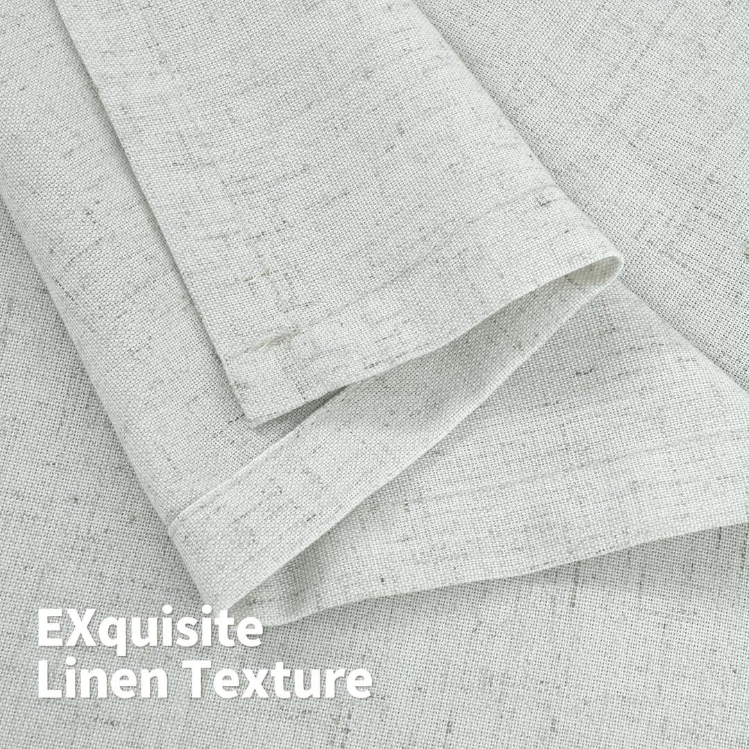 84 Inches Length Linen Curtains for Living Room, Grey Light Filtering Drapes with Grommet Privacy for Bedroom Dining Office Country, 2 Panels, Grey, 42 X 84 Inch