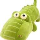 Crocodile Plush Toy Stuffed Animal 26 Inch Green Large Giant Alligator Animal Stuffed Plushies Super Soft Cute Cuddly Pillow Cushion Stuff Dolls Xmas Gift for Children Kid Boys Girls, 26Inches, 20"