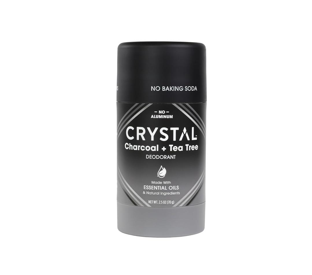 Crystal Magnesium Solid Stick Natural Deodorant, Non-Irritating Aluminum Free Deodorant for Men or Women, Safely and Effectively Fights Odor, Baking Soda Free, Charcoal & Tea Tree, 2.5 oz (Pack of 1)