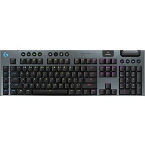 Logitech G915 X Lightspeed Low-Profile Wireless Gaming Keyboard, Double-Shot PBT Keycaps, Fully Programmable Keys, RGB Backlighting, Sleek Aluminum Finishing, GL Blue Clicky Switches - PC/Mac - Black