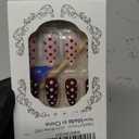 Light Pink & Burgundy Color Block Press on Nails - Polka Dot