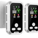 2-Pcs 4IN1 Plug in Smoke & Carbon Monoxide Detector Combination Builti-in 2000 mAh Backup Battery HD Screen [Smoke CO Temp Humidity Sensor] Alarm for Home Travel Hotel Indoor (White)