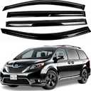 Fits for Toyota Sienna 2011-2019 Acrylic Safe Smoke Window Visor Set - Sun, Rain, and Vent Protection, 4-Pieces Window Deflector Guard Kit