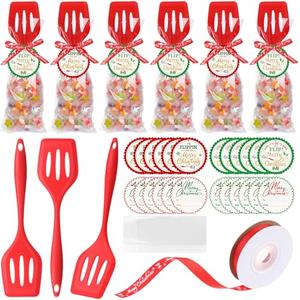 Reallnaive 24 Pack Silicone Spatula 13.4 Inch Rubber Turner Heat Resistant Silicone Slotted Spatula Kitchen Serving Cooking Utensils Gifts Bulk for Women Men