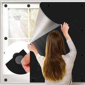 Blackout Window Cover No Drill Cuttable 30x38 inch 100% Black Out Windows Film Room Darkening Shades Traceless Removeable